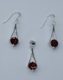Silver Earring/Pendant Garnet