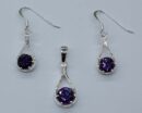 Silver Earring/Pendant Amethyst