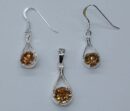 Silver Earring/Pendant Citrine