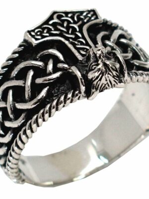 Silver Ring Thor Hammer Celtic