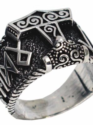 Silver Ring Viking Thor Hammer