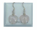 Silver Earing Hearts Rose Quartz