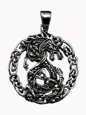 Silver Pendant Dragon Viking