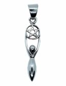 Silver Pendant Goddess Pentagram 3cm