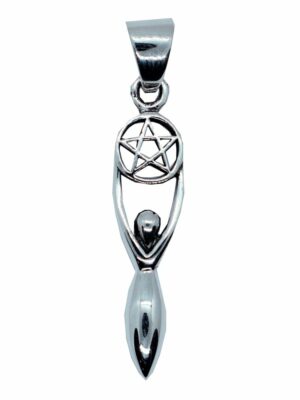 Silver Pendant Goddess Pentagram 3cm