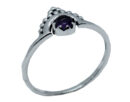 Silver Ring Amethyst Round
