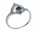 Silver Ring Amethyst Round