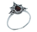 Silver Ring Garnet Teardrop