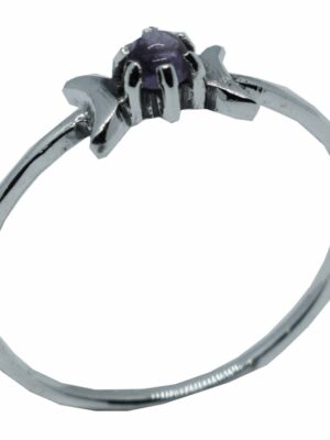 Silver Ring Amethyst 2 Halfmoon