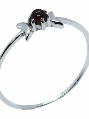 Silver Ring Garnet 2Halfmoon