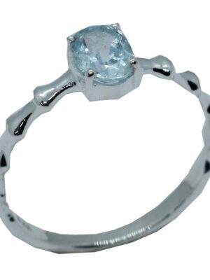 Silver Ring Blue Topaz Stone