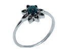 Silver Ring Flower Turquoise
