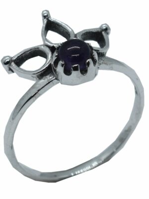 Silver Ring Flower Amethyst