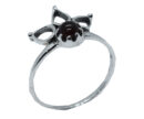 Silver Ring Flower Garnet