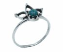 Silver Ring Flower Turquoise