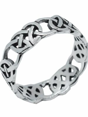 Silver Ring Celtic Band Cut Out