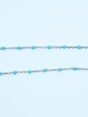 Silver Chain DC Turquoise 16"