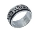 Silver Ring Leaves Spinning