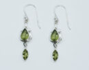 Silver Earring Double Peridot