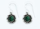 Silver Earring Circle Emerald