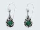 Silver Earring Circle Emerald