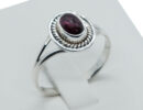 Silver Ring Garnet Stone