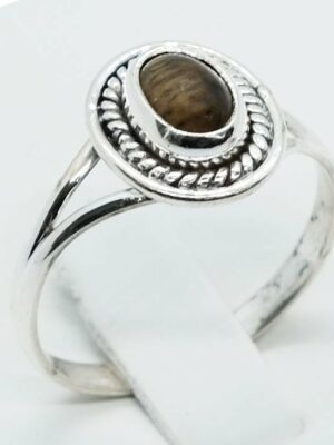 Silver Ring Tiger Eye Stone