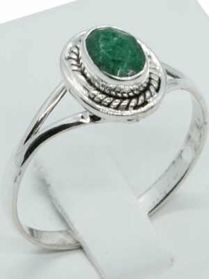 Silver Ring Emerald Stone