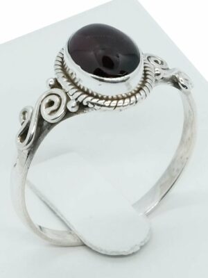 Silver Ring Garnet Stone