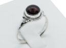 Silver Ring Garnet Stone