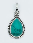 Silver Pendant Turquoise 8x12