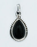 Silver Pendant Black Onyx 8x12