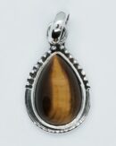 Silver Pendant Tiger Eye 8x12