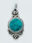Silver Pendant Turquoise 10x10