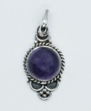 Silver Pendant Amethyst 10x10