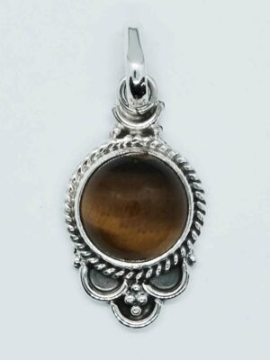 Silver Pendant Tiger Eye 10x10