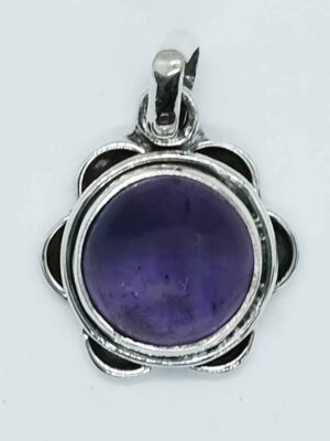 Silver Pendant Amethyst 10x10