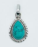 Silver Pendant Turquoise 8x12