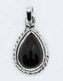 Silver Pendant Garnet 8x12 mm