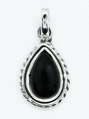 Silver Pendant Black Onyx 8x12