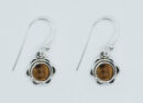 Silver Earring RoundTiger Eye