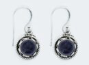 Silver Earring Round Amethyst
