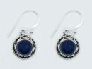 Silver Earring Round Lapis
