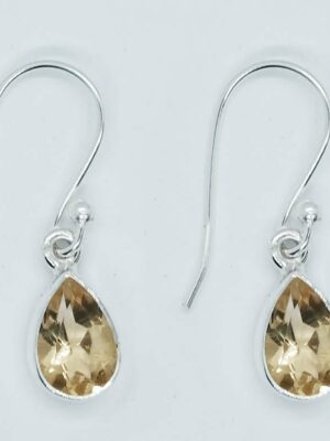 Silver Earring Cut Citrine