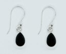 Silver Earring Cut Onyx