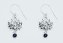 Silver Earring Lotus Lapis