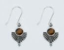 Silver Earring Point Tiger Eye