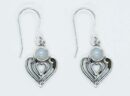 Silver Earring Heart Rainbow
