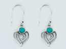 Silver Earring Heart Turquoise