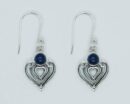Silver Earring Heart Lapis